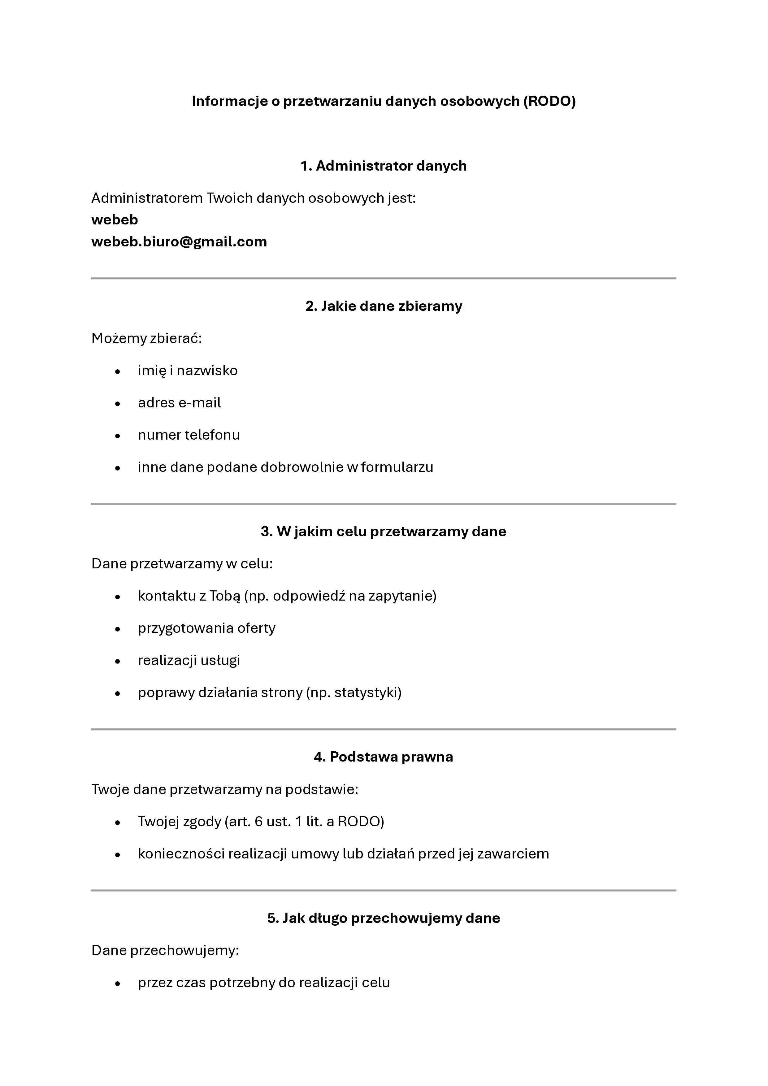 dokument polityki prywatnosci