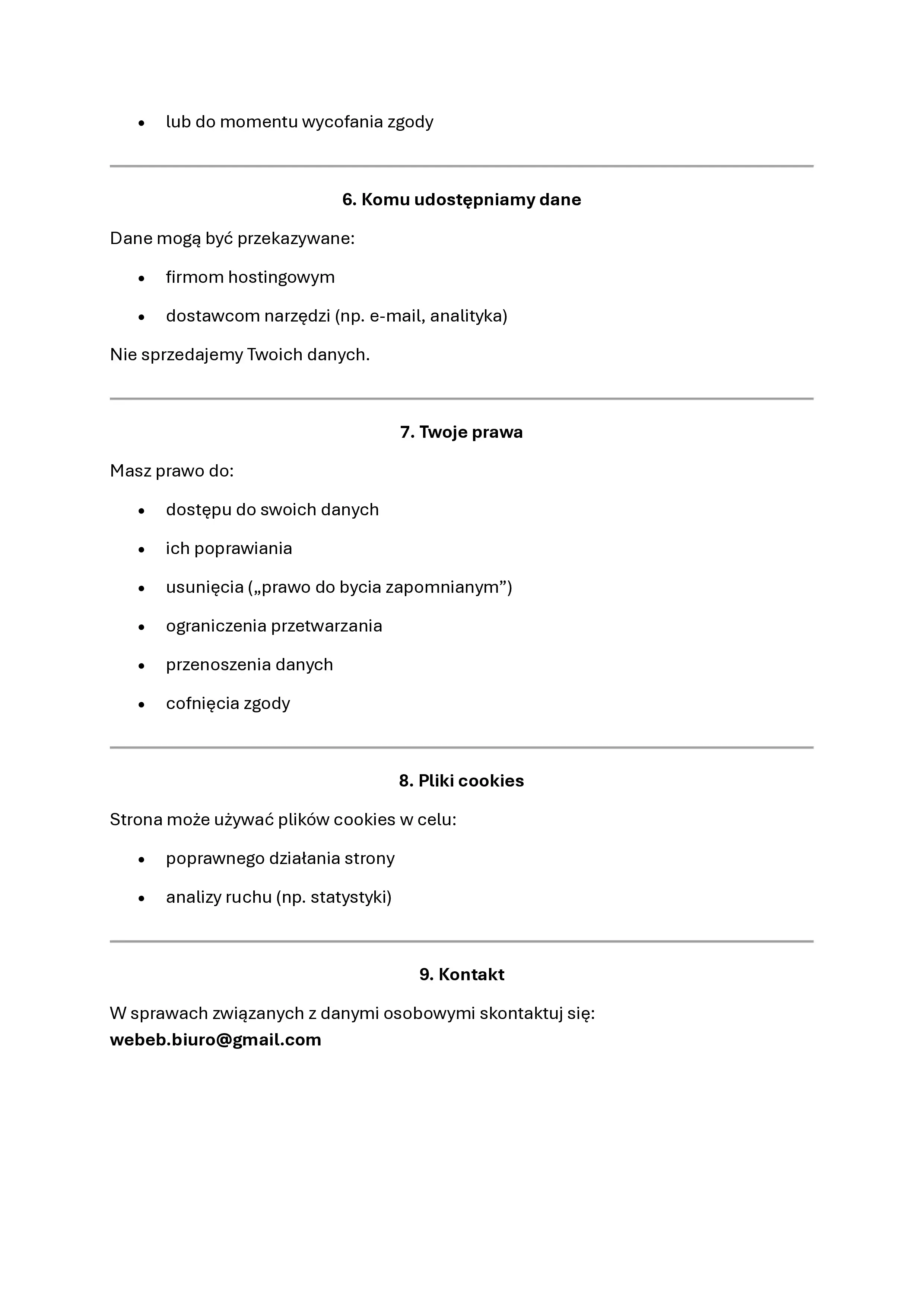 dokument polityki prywatnosci